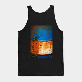 Ivy Against Blue and White Rusted Oil Drum Tank Top